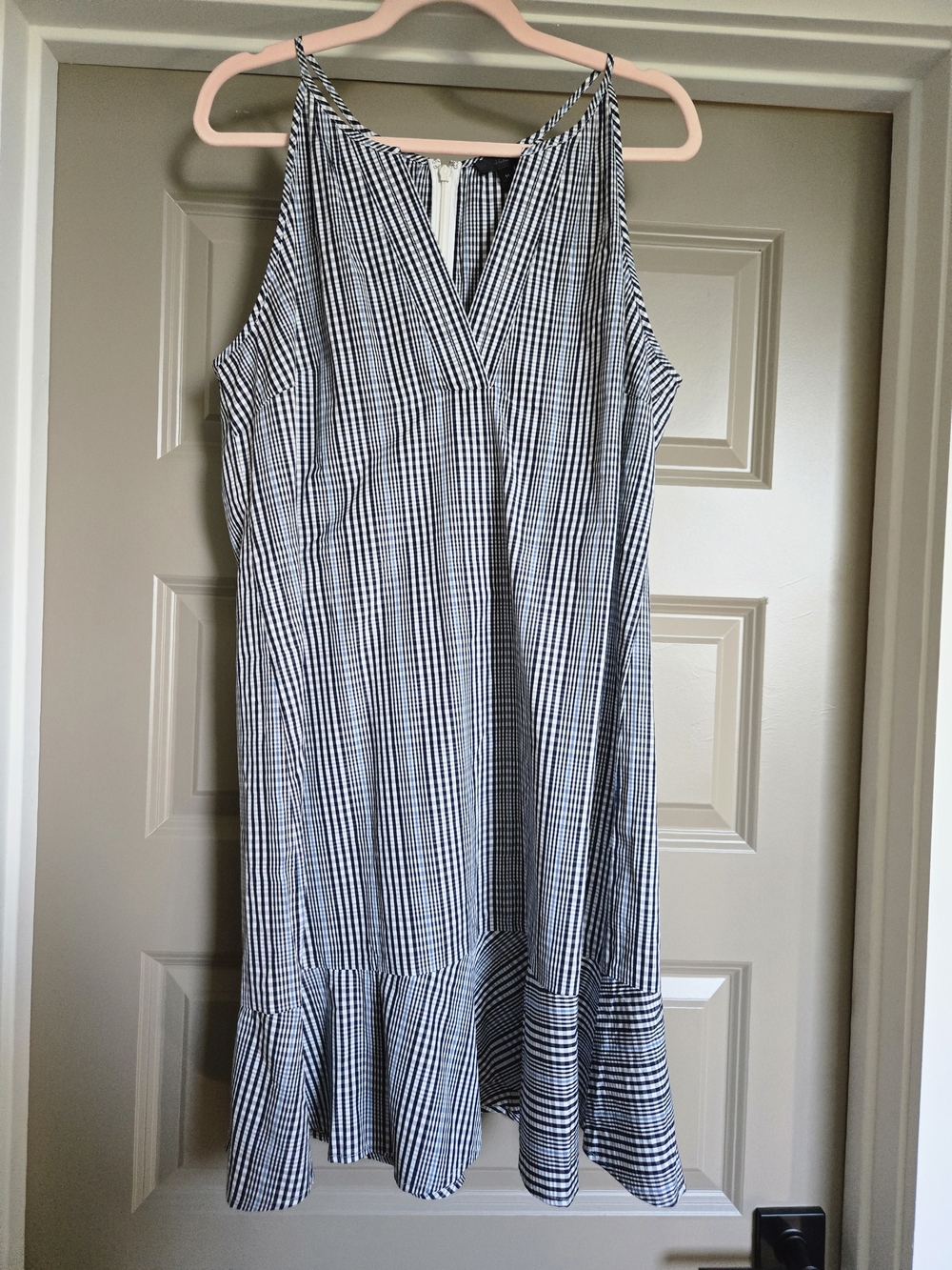 J.Crew NWT Plaid Gingham Ruffle Hem Midi Dress Size 14 Cotton